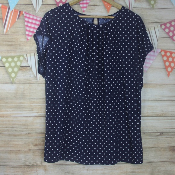 Chaps Tops Chaps Womens Plus Navy And White Top Blouse Poshmark